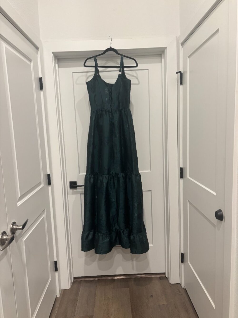 V. Chapman The Avery Dress in Emerald Baroque Floral - Picture 9 of 9